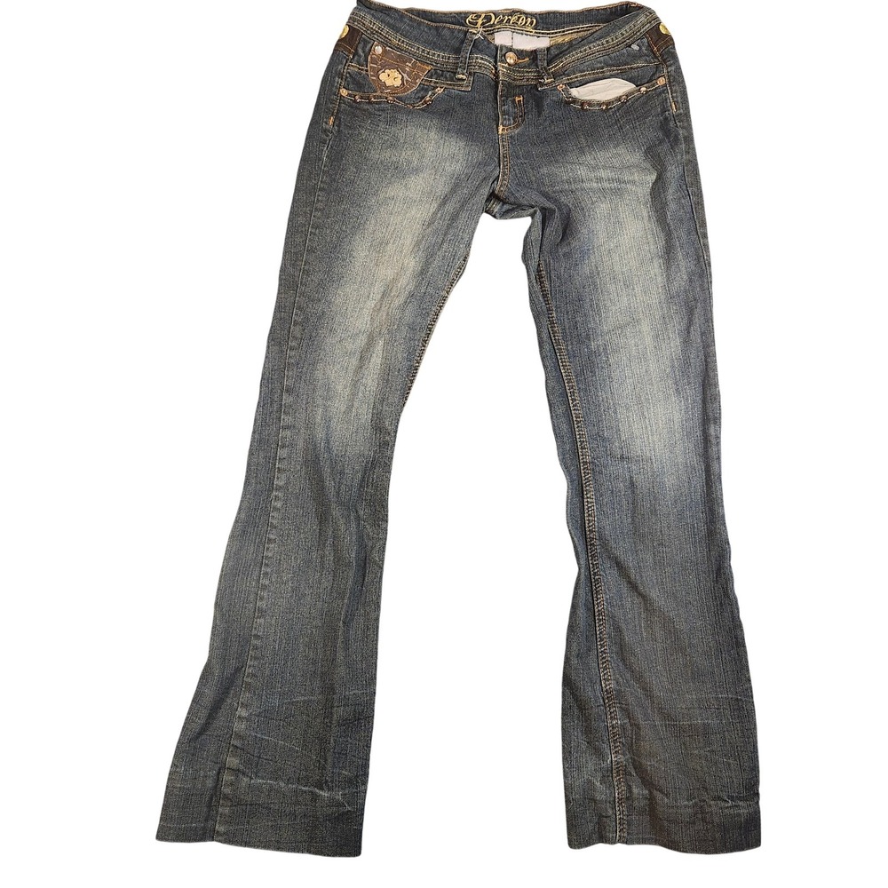 Vintage Y2K Dereon‎ Beyonce Jeans Womens 9/10 Embroidered Studs Low Rise Bootcut